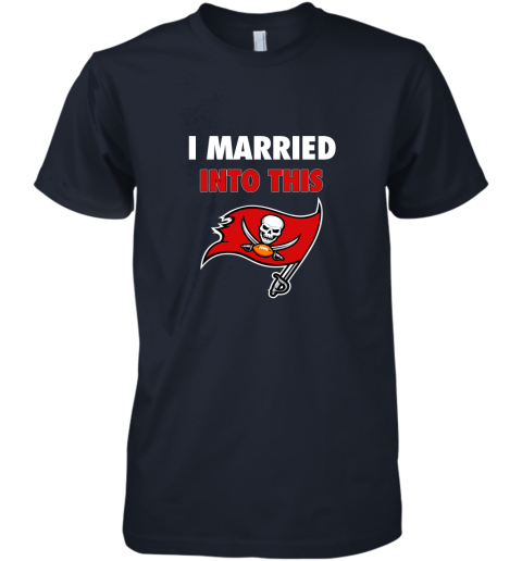 ixkb i married into this tampa bay buccaneers football nfl premium guys tee 5 front midnight navy