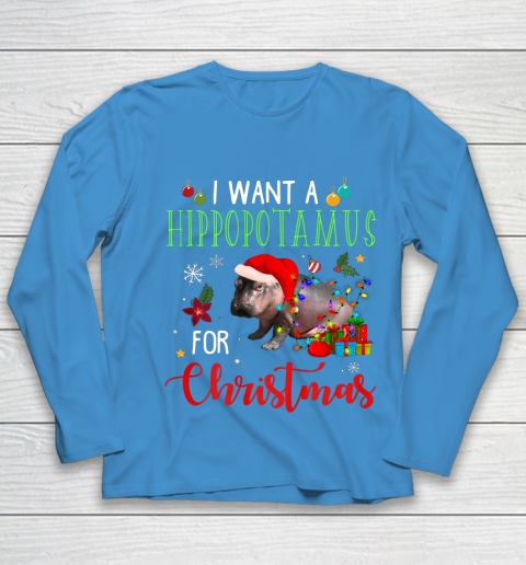 I Want A Hippopotamus For Christmas Hippo Fiona Youth Long Sleeve 5