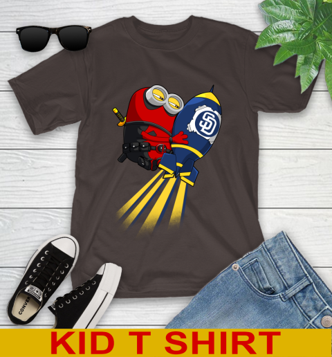 MLB Baseball San Diego Padres Deadpool Minion Marvel Shirt Youth T-Shirt 6