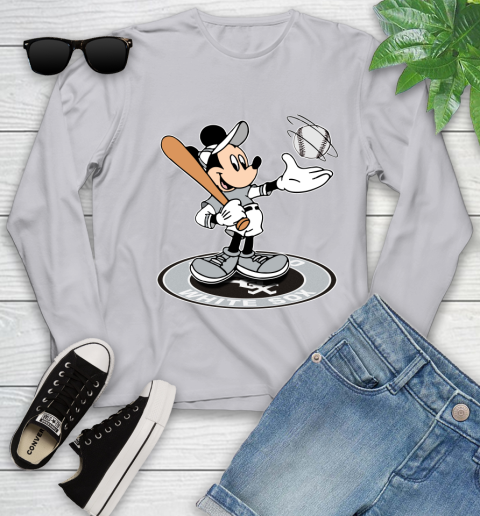MLB Baseball Chicago White Sox Cheerful Mickey Disney Shirt Youth Long Sleeve 5