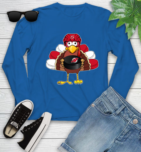 New Jersey Devils Turkey Thanksgiving Day Youth Long Sleeve 9