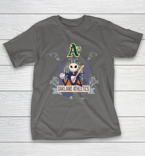 MLB Oakland Athletics Baseball Jack Skellington Halloween T-Shirt 8