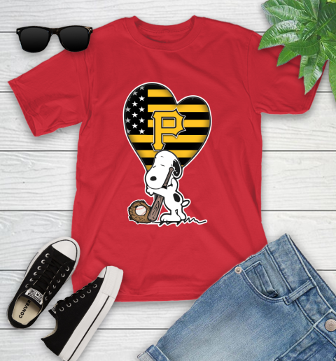 Pittsburgh Pirates MLB Baseball The Peanuts Movie Adorable Snoopy Youth T-Shirt 10