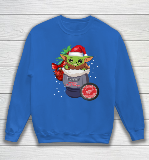 Detroit Red Wings Christmas Baby Yoda Star Wars Funny Happy NHL Sweatshirt 7