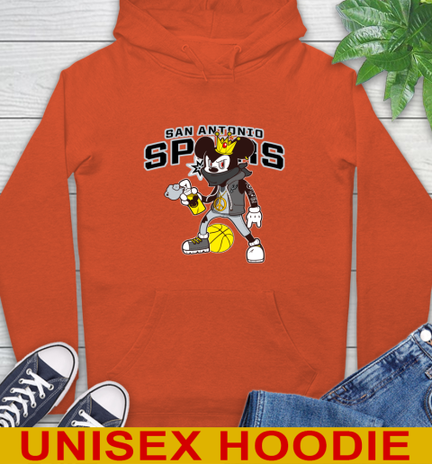 San Antonio Spurs NBA Basketball Mickey Peace Sign Sports Hoodie 5