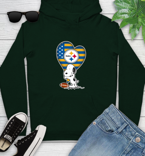 Pittsburgh Steelers NFL Football The Peanuts Movie Adorable Snoopy Youth Hoodie 13