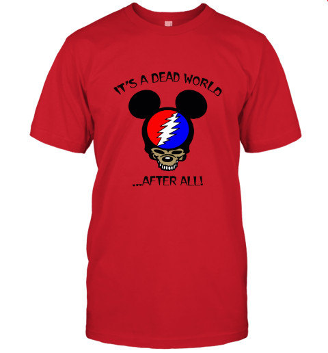 qav6 its a dead world after all disney mickey grateful dead jersey t shirt 60 front red