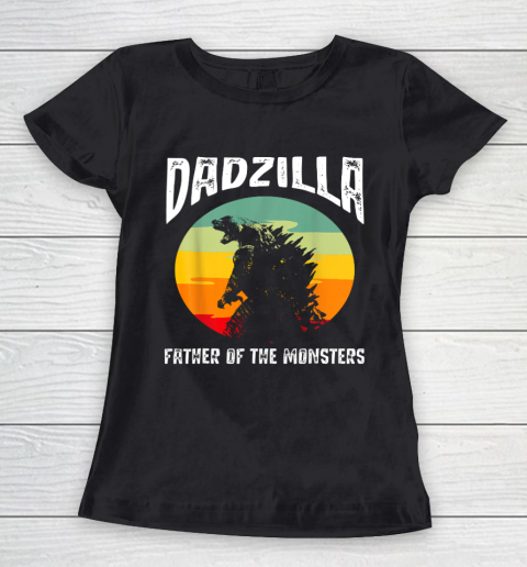 Dad zilla Father Of The Monsters Retro Vintage Sunset Women's T-Shirt