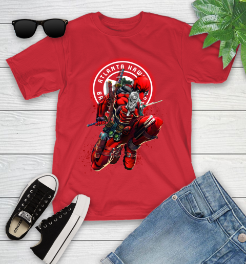 NBA Deadpool Marvel Comics Sports Basketball Atlanta Hawks Youth T-Shirt 10