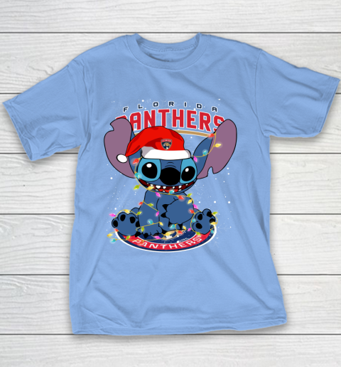 Florida Panthers NHL Hockey noel stitch Christmas Youth T-Shirt 7