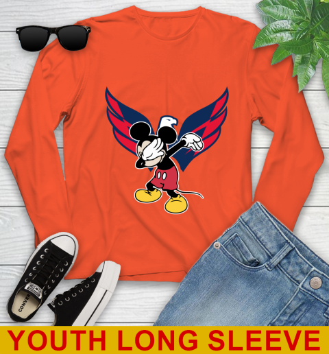 Washington Capitals NHL Hockey Dabbing Mickey Disney Sports Youth Long Sleeve 4