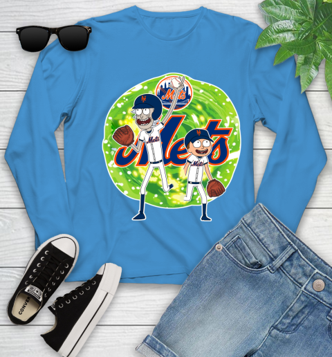 MLB New York Mets Rick And Morty Baseball Sports Youth Long Sleeve 7