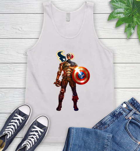 NFL Captain America Marvel Avengers Endgame Football Sports Houston Texans Tank Top