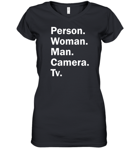 Person Woman Man Camera T Women's V-Neck T-Shirt
