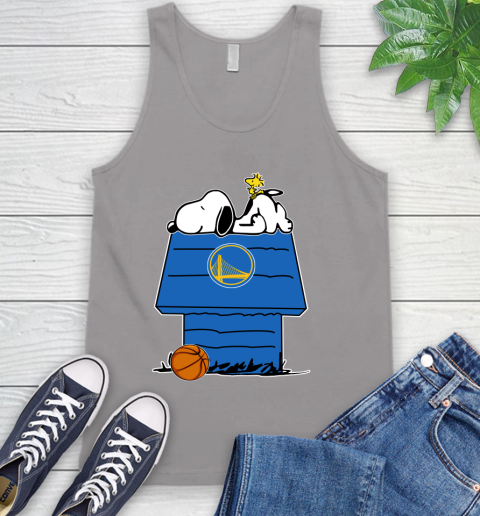 Golden State Warriors NBA Basketball Snoopy Woodstock The Peanuts Movie Tank Top 4