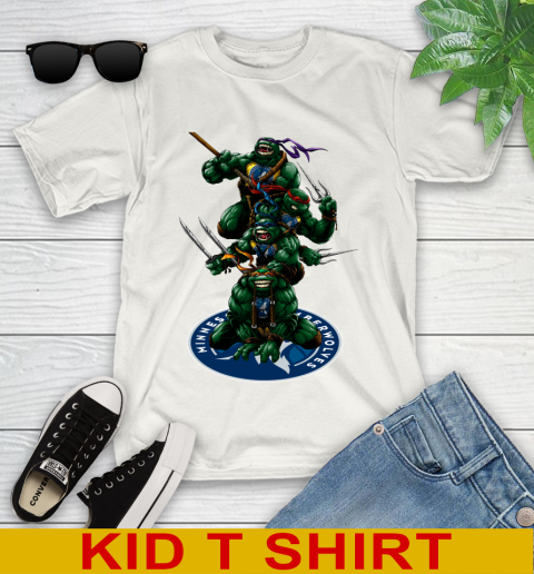 NBA Basketball Minnesota Timberwolves Teenage Mutant Ninja Turtles Shirt Youth T-Shirt