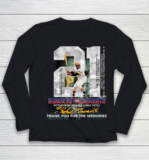 Roberto Clemente Thank For The Memmories Youth Long Sleeve