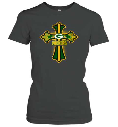 NFL Green Crusader Cross Green Bay Packers Women's V-Neck T-Shirt -  Rookbrand