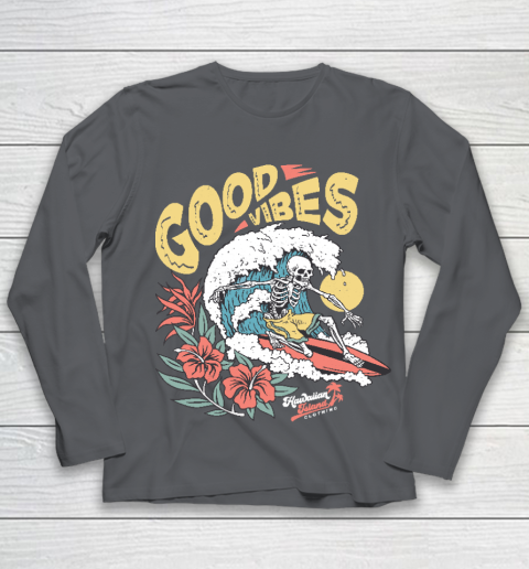 Good Vibes Skeleton Surfer Youth Long Sleeve 6