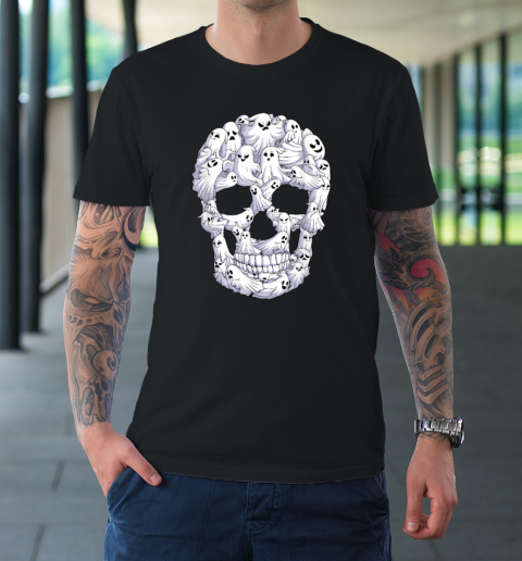 Skull Boo Ghost Funny Halloween Costume T-Shirt