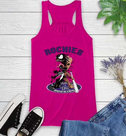 MLB Colorado Rockies Baseball Venom Groot Guardians Of The Galaxy Racerback Tank 8