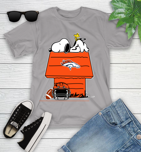 Denver Broncos NFL Football Snoopy Woodstock The Peanuts Movie Youth T-Shirt 4