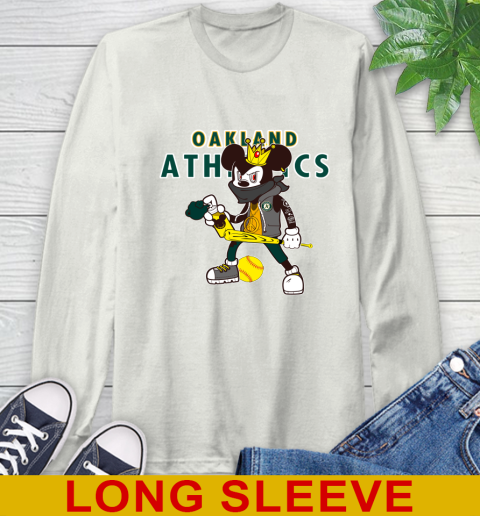 Oakland Athletics MLB Baseball Mickey Peace Sign Sports Long Sleeve T-Shirt 12