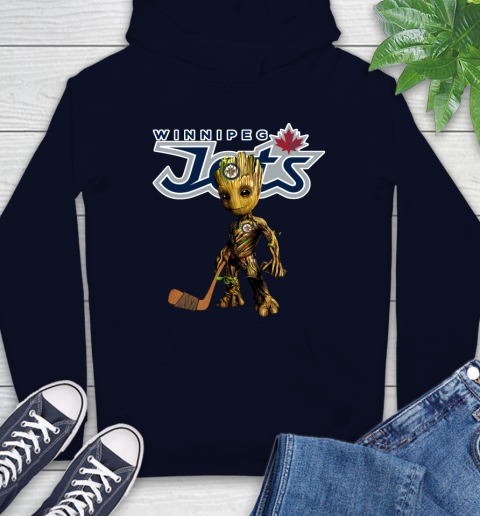 Winnipeg Jets NHL Hockey Groot Marvel Guardians Of The Galaxy Hoodie 4