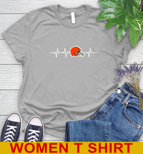 Cleveland Browns NFL Football Heart Beat Shirt Women's T-Shirt 5