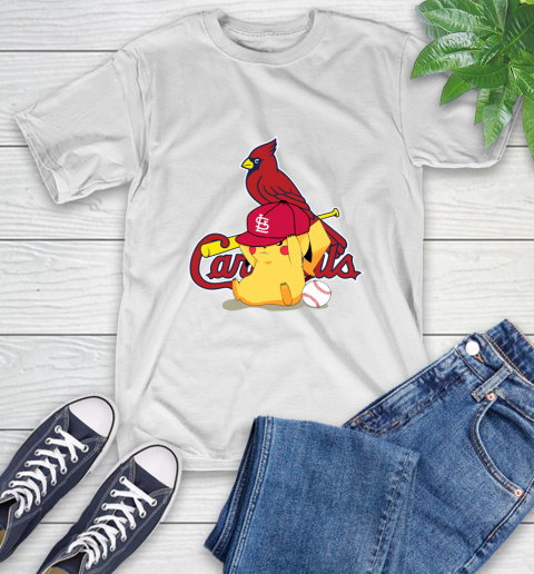 MLB Pikachu Baseball Sports St.Louis Cardinals T-Shirt