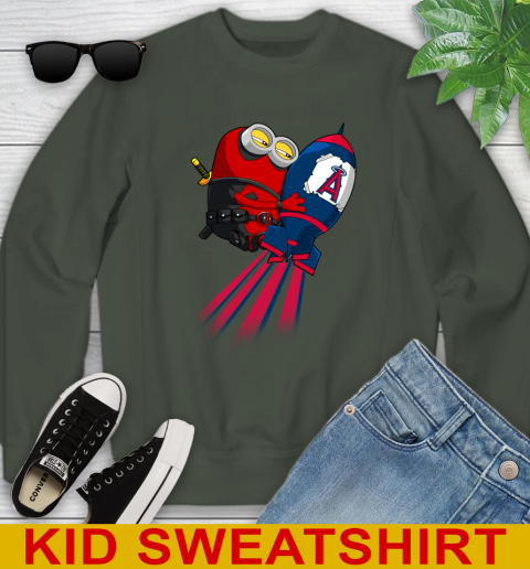 MLB Baseball Los Angeles Angels Deadpool Minion Marvel Shirt Youth Sweatshirt 8