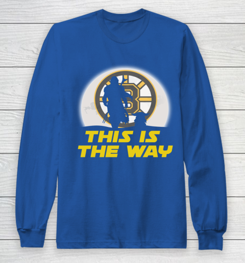 Boston Bruins NHL Ice Hockey Star Wars Yoda And Mandalorian This Is The Way Long Sleeve T-Shirt 6