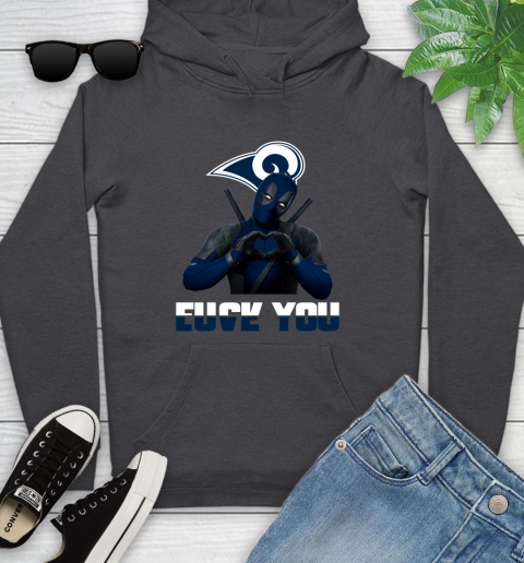 NHL Los Angeles Rams Deadpool Love You Fuck You Football Sports Youth Hoodie 8