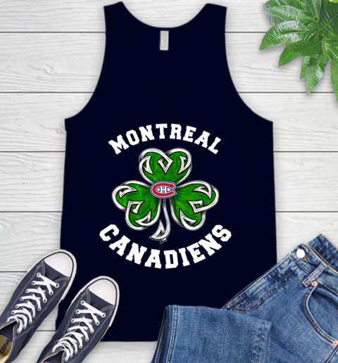 NHL Montreal Canadiens Three Leaf Clover St Patrick's Day Hockey Sports Tank Top 2