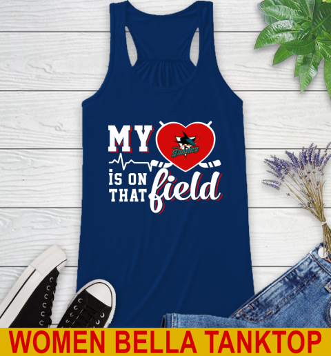 NHL My Heart Is On That Field Hockey Sports San Jose Sharks Racerback Tank 7