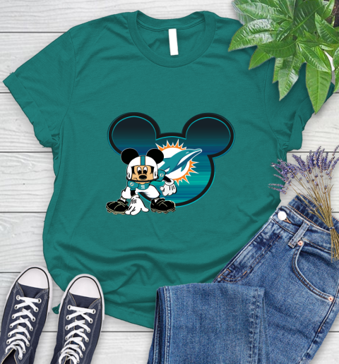 NFL Miami Dolphins Mickey Mouse Disney Football T Shirt Women's T-Shirt 12