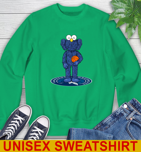 NBA Basketball Minnesota Timberwolves Kaws Bff Blue Figure Shirt Sweatshirt 6