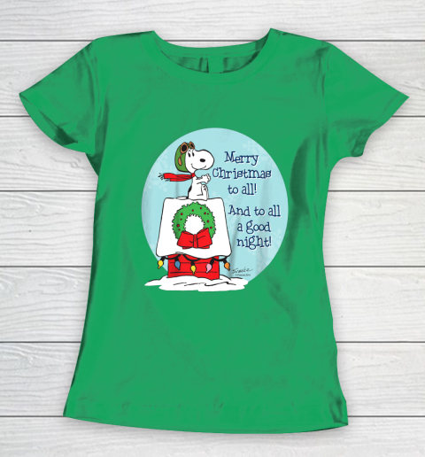 Peanuts Snoopy Merry Christmas and to all Good Night Women's T-Shirt 5