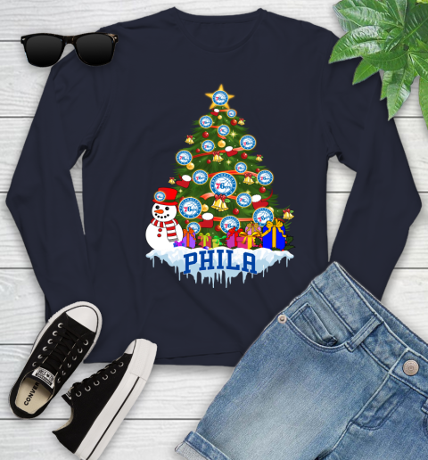 Philadelphia 76ers Merry Christmas NBA Basketball Sports Youth Long Sleeve 3