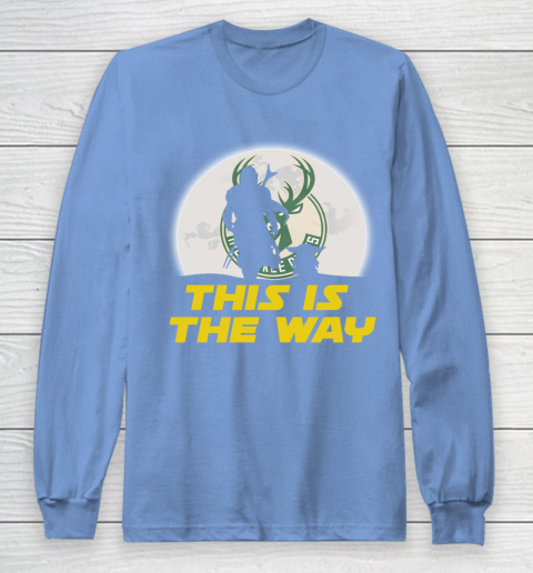 Milwaukee Bucks NBA Basketball Star Wars Yoda And Mandalorian This Is The Way Long Sleeve T-Shirt 8