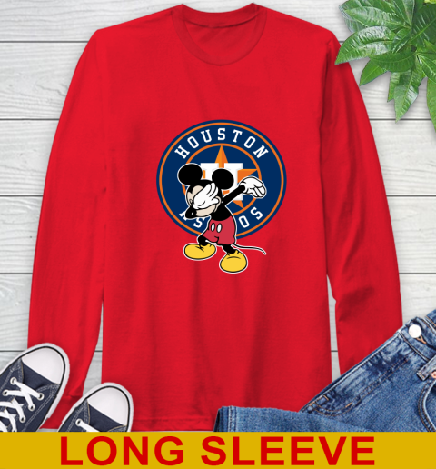 Houston Astros MLB Baseball Dabbing Mickey Disney Sports Long Sleeve T-Shirt 10