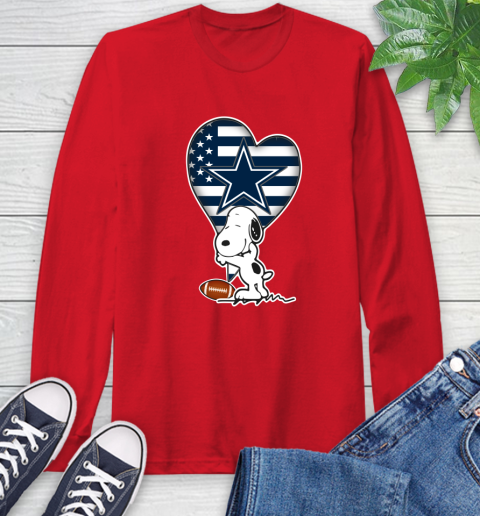 Dallas Cowboys NFL Football The Peanuts Movie Adorable Snoopy Long Sleeve T-Shirt 10