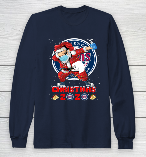 Minnesota Twins Funny Santa Claus Dabbing Christmas 2020 MLB Long Sleeve T-Shirt 2
