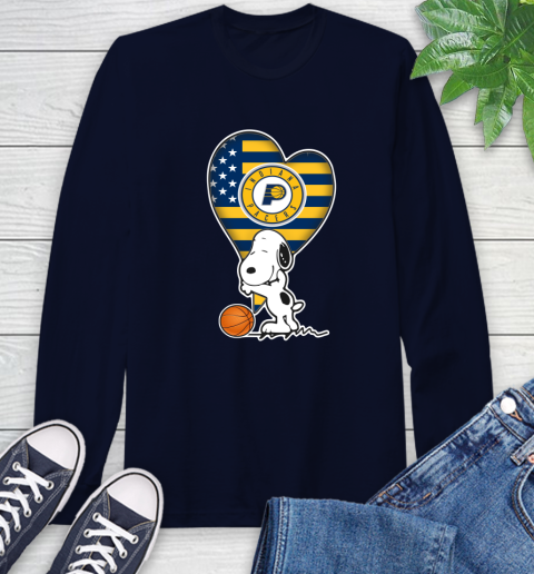 Indiana Pacers NBA Basketball The Peanuts Movie Adorable Snoopy Long Sleeve T-Shirt 4