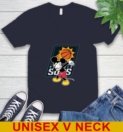 Phoenix Suns NBA Basketball Dabbing Mickey Disney Sports V-Neck T-Shirt 3