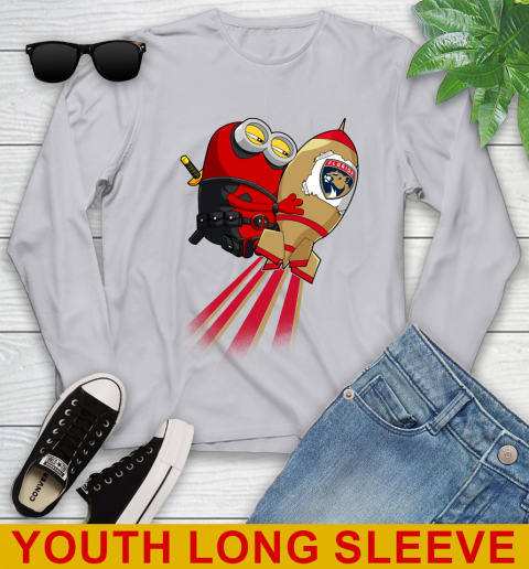 NHL Hockey Florida Panthers Deadpool Minion Marvel Shirt Youth Long Sleeve 5