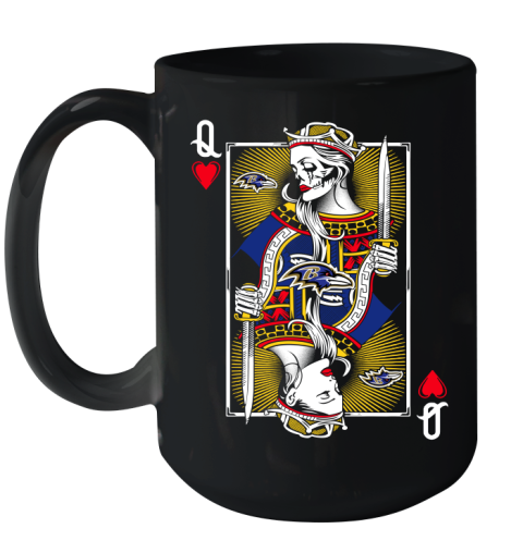 NFL Football Baltimore Ravens The Queen Of Hearts Card Shirt Ceramic Mug 15oz