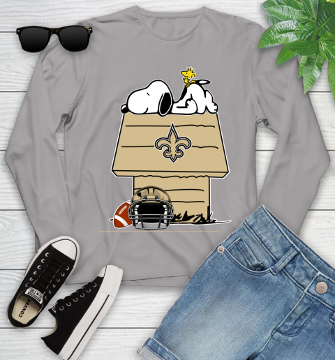 New Orleans Saints NFL Football Snoopy Woodstock The Peanuts Movie Youth Long Sleeve 5