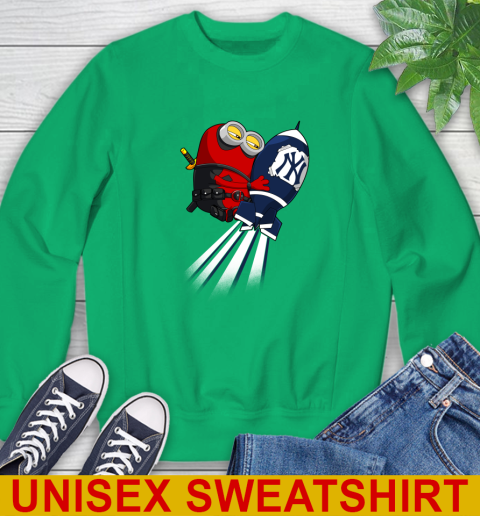 MLB Baseball New York Yankees Deadpool Minion Marvel Shirt Sweatshirt 8