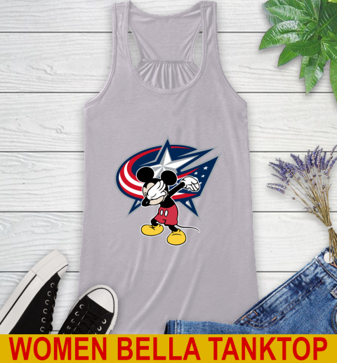 Columbus Blue Jackets NHL Hockey Dabbing Mickey Disney Sports Racerback Tank 5